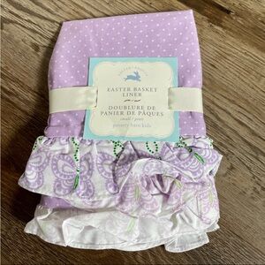 Pottery barn purple butterfly ruffle Easter basket liner
